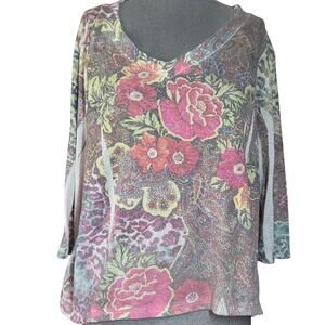 Lightweight Metallic Knit Sweater Size Petite XL